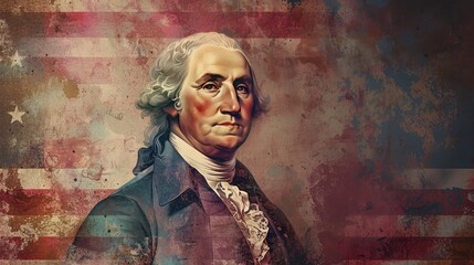 Greeting Card and Banner Design for George Washington Birthday Background - obrazy, fototapety, plakaty
