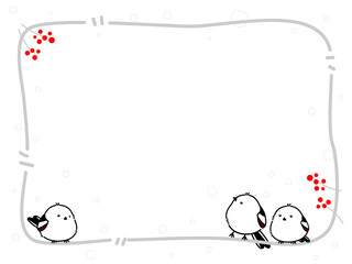 可愛いシマエナガのフレーム01