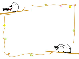 可愛いシマエナガのフレーム02