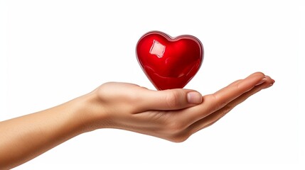Fototapeta premium Heart in hand icon on white background