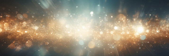 Abstract light background like space or explosion with glowing sparks, copy space abstract panorama backdrop 