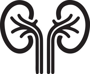 Kidney editable stroke outline icon isolated on white background flat vector illustration.