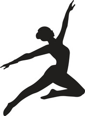 Female young adult ballerina ballet dancer pose with black color isolated on plain white background.  © Stud