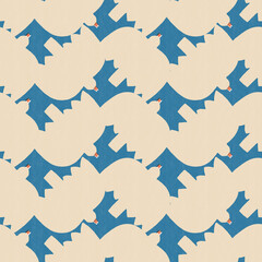 Decorative birds on the blue sky modern seamless High quality pattern. - 726239815