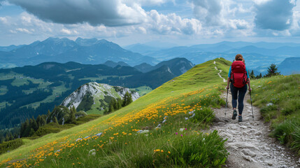 Fototapeta na wymiar Germany Bavaria Female hiker