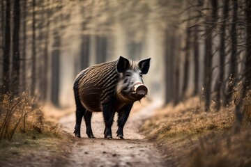 pig in forest