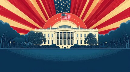 Greeting Card and Banner Design for President Day Background