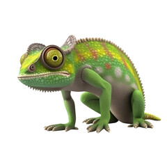 Obraz premium Cartoon Chameleon PNG Cutout, Generative AI