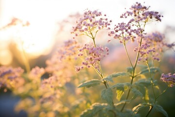 Obraz na płótnie Canvas phacelia plant with purple flowers in sunlight