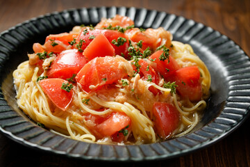 トマトとツナの冷製パスタ