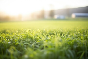 green cover crop in the morning sunlight