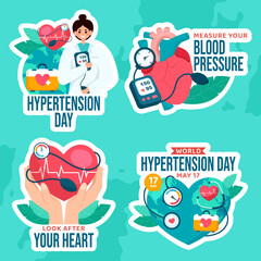 Hypertension Day Label Flat Cartoon Hand Drawn Templates Background Illustration