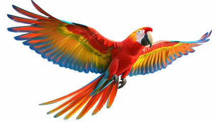 A mesmerizing 3D rendering of a vibrant and exquisitely detailed parrot, showcasing its colorful...