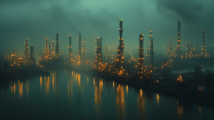 Naklejka premium 工業地帯の夜景