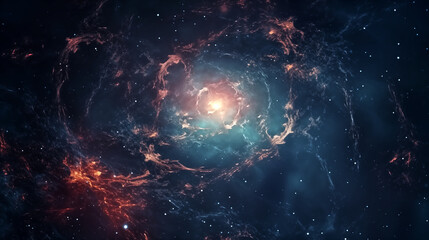abstract glowing spiral nebula, galaxy and star constellations i
