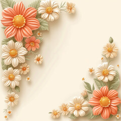 Fototapeta premium Daisy Floral Corner Decoration