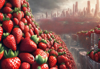 a city made of strawberries