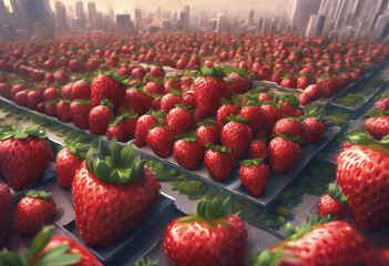 a city made of strawberries