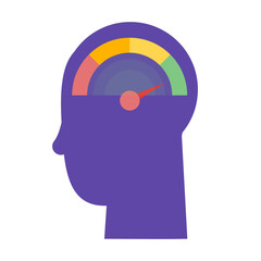 Mental health level, Nervous stress and fatigue concept. Vector illustration.