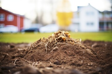 heap of fresh, rich brown soil outdoors