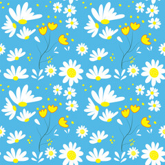 seamless background with camomiles, Beautiful pattern background for decoration