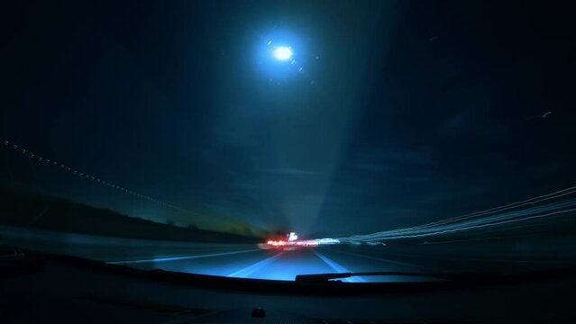 Video of the Cars driving at night on the motorway in uk P3