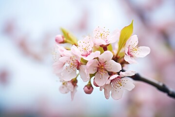 close-up shot of pink cherry blossom in bloom