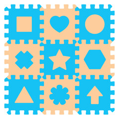 Vector foam baby kids play mat shapes puzzle. Isolated on white background