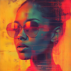 Retro Futuristic Portraits in Grainy Gradient