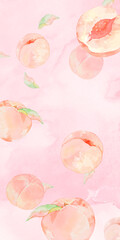 甘くておいしそうなピンクの桃の背景素材