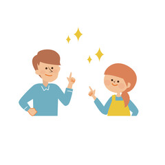 笑顔の夫婦　カップル　イラスト素材