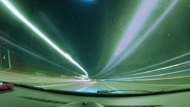 Video of the Cars driving at night on the motorway in uk P4