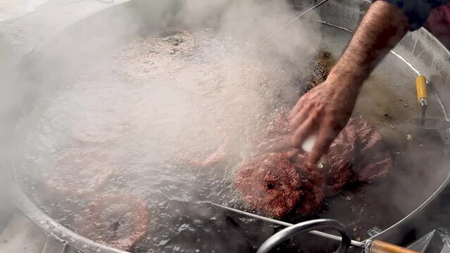 Chapli kabab is a Pashtun-style minced kebab usually made with beef and is a popular street food throughout South Asia