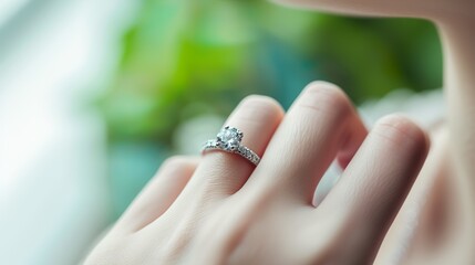 女性の指に煌めくブライダルリング02