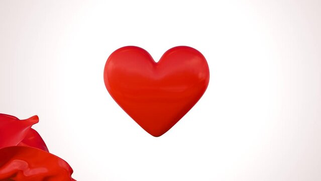 3D rotating heart on white background. 