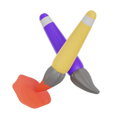 paint brush 3d icon illustration
