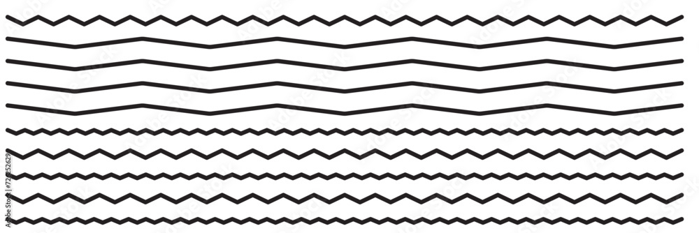 Poster wave line set. zigzag. vector