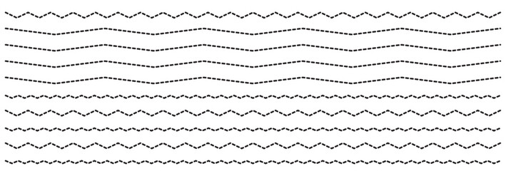 Wave line set. Zigzag. Vector