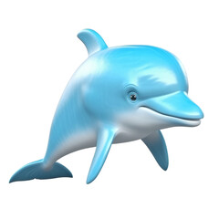 Cartoon Dolphin PNG Cutout, Generative AI