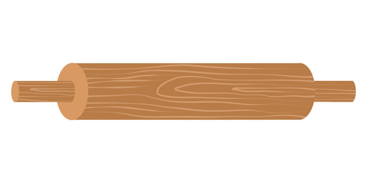 wooden rolling pin on white background clip art preview