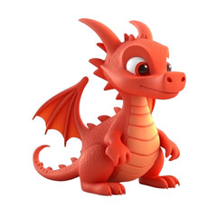 Fototapeta premium Cartoon Dragon PNG Cutout, Generative AI