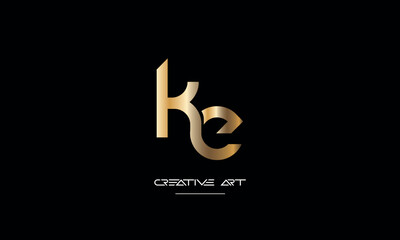EK, KE, E, K abstract letters logo monogram