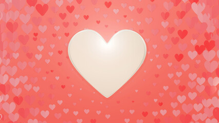 Hearts Aflame: A 3D heart ignites passion, surrounded by a flurry of smaller hearts on a romantic pink backdrop. Spark joy with this Valentine's Day wallpaper. 