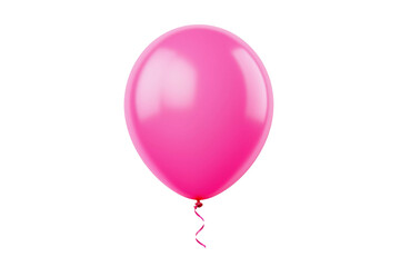 Pink helium birthday balloon on transparent background. Generative ai design.
