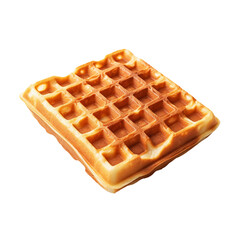 Delicious waffle on transparent background. Generative ai design art.
