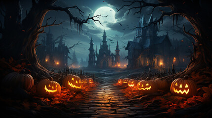 Fototapeta na wymiar Halloween illustration background