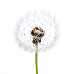white dandelion flower isolated