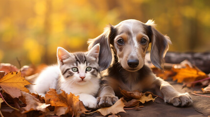 Merle-colored dachshund puppy - obrazy, fototapety, plakaty