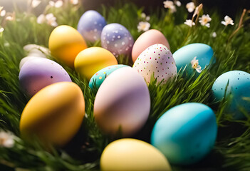 Obraz na płótnie Canvas AI Generative illustration of a traditional Easter holiday design