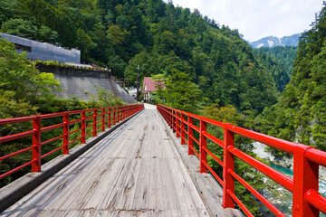 Fototapeta na wymiar View of Kurobe gorge in summer, Toyama prefecture, Chubu, Japan.